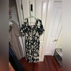 Shein green floral dress